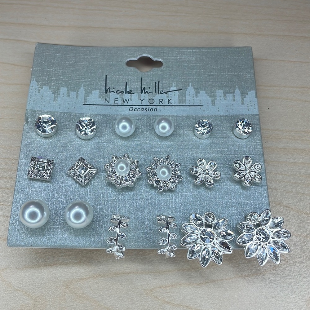 Nicole Miller nine pair earring set